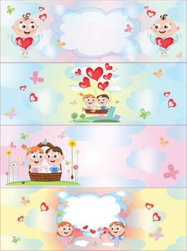 孩子的CMYK的橫幅