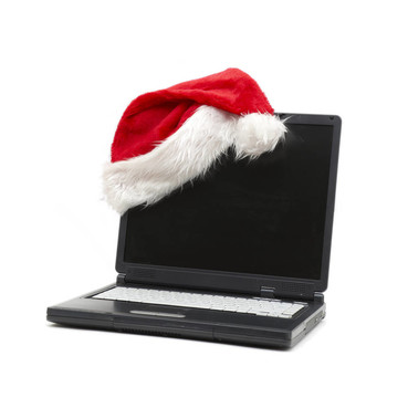 筆記本電腦上的Santa帽子