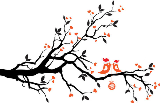 鳥在樹上接吻