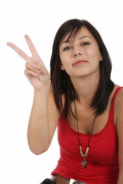 漂亮的女孩和V的標(biāo)志
