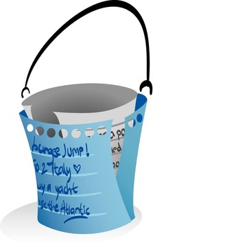 注意文件形成一個桶象征詞bucketlist插圖