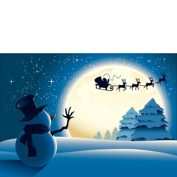孤獨(dú)的雪人向Santa揮手