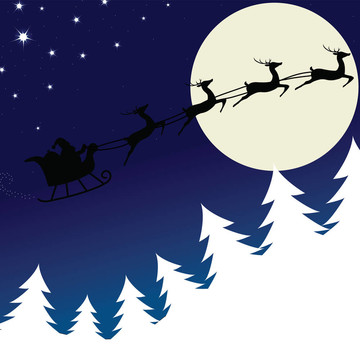 Santa和他的馴鹿