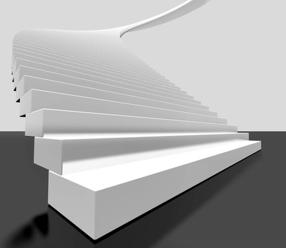 白色阶梯三维图像