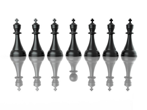虛假領(lǐng)導(dǎo)的概念形象。國(guó)際象棋。3d