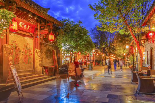 成都寬窄巷子夜景