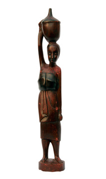 非洲紀(jì)念品-木制工藝女子攜帶水
