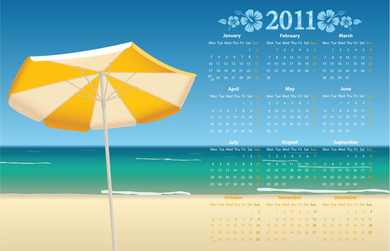 向量日歷2011與熱帶