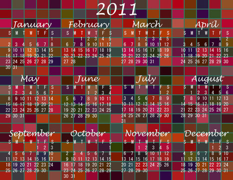 2011多色日歷