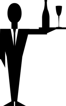 服務(wù)員的剪影