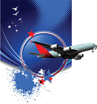 乘飛機(jī)。在空氣中。VE