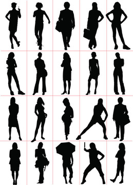 女人的輪廓。插圖