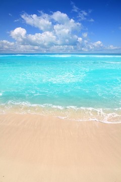 加勒比綠松石海灘完美海上晴天