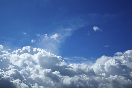 美麗多云的天空；從飛機(jī)上拍攝