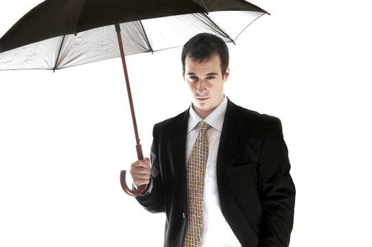 帶雨傘的商人