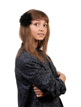 一個(gè)戴眼鏡的女孩的肖像