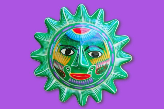 墨西哥印第安人太陽手工陶瓷分離