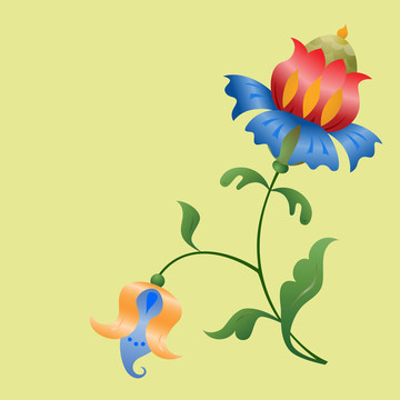 程式化的花朵。