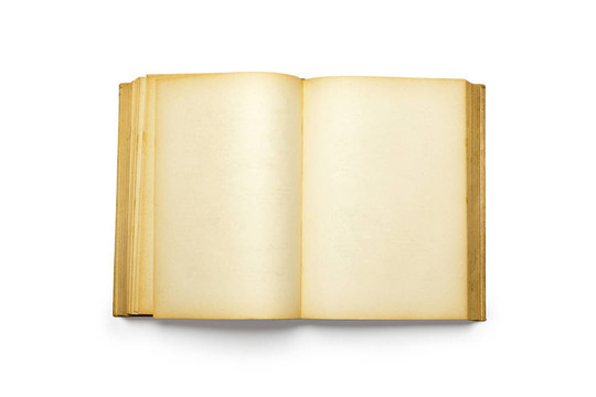 打開空的舊的清晰的書