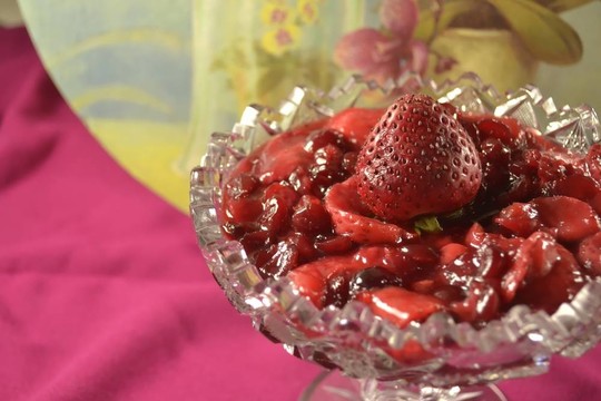 草莓和紅莓果醬