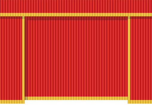 紅色的窗簾