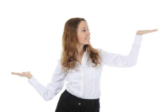 女人看著她張開的手掌。
