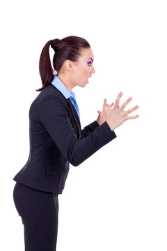 商業(yè)女人尖叫到一邊