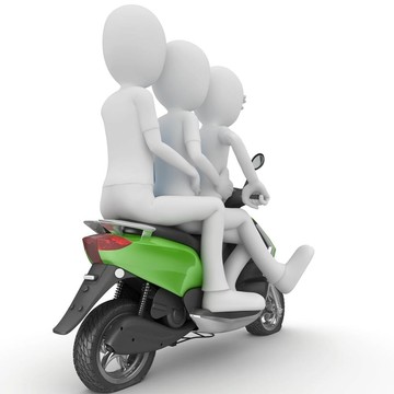 3D男子小組在摩托車上