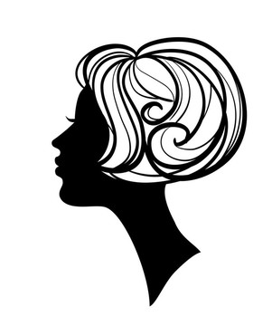 美麗的女人剪影