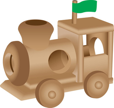 木制玩具火車插圖
