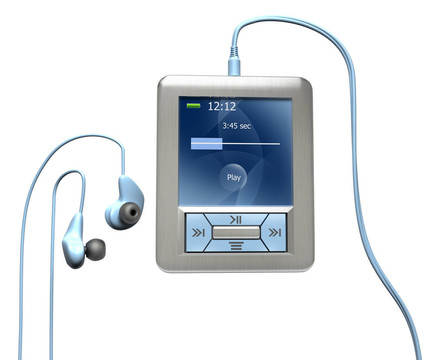 MP3播放器白色隔離。