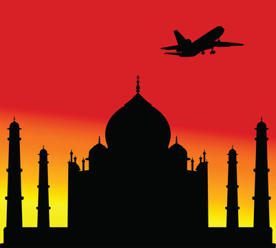 Taj Mahal one上方的飛機