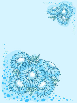 藍色鮮花卡。