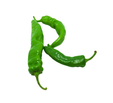 綠辣椒組成的字母R