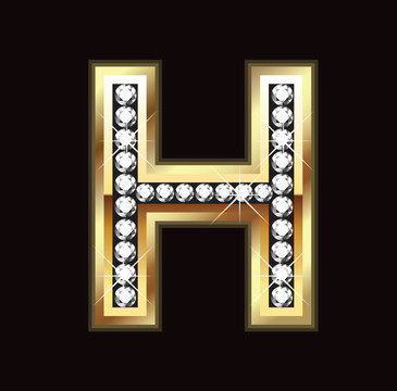 金光閃閃的字母H