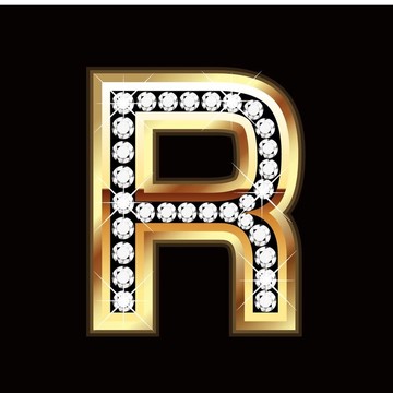 金光閃閃的字母R