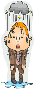 濕透了