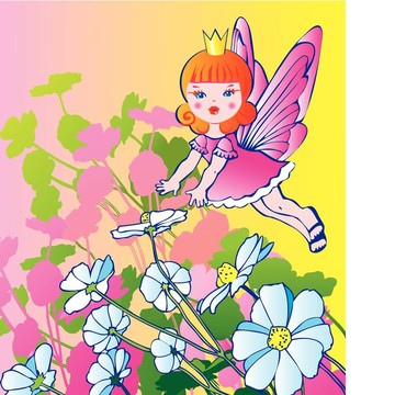 公主與花。