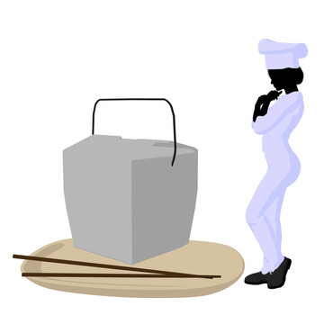 女廚師藝術(shù)插圖剪影
