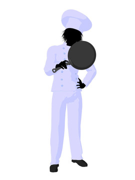 男廚師藝術(shù)插圖剪影