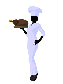 女廚師藝術(shù)插圖剪影