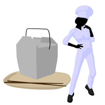 女廚師藝術(shù)插圖剪影