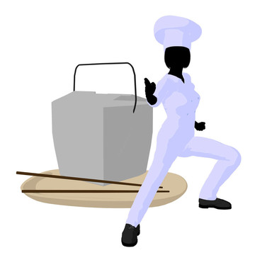 女廚師藝術插圖剪影