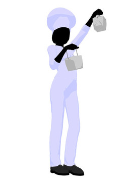 女廚師藝術(shù)插圖剪影