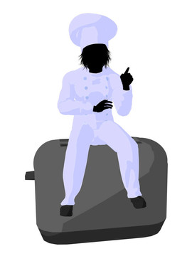 男廚師藝術(shù)插圖剪影