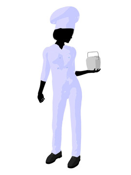 女廚師藝術(shù)插圖剪影