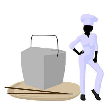 女廚師藝術插圖剪影