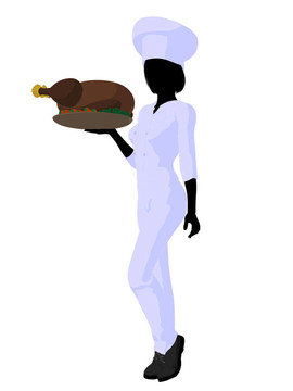 女廚師藝術(shù)插圖剪影