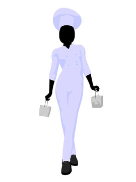 女廚師藝術(shù)插圖剪影