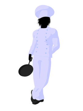 男廚師插圖剪影